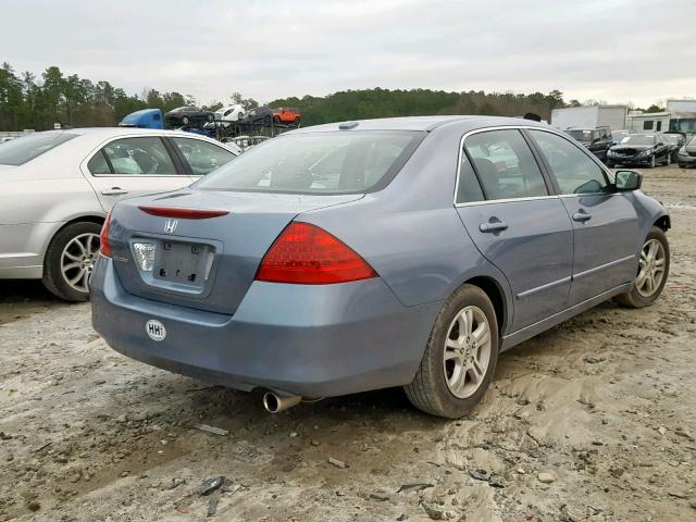 1HGCM56837A134759 - 2007 HONDA ACCORD EX BLUE photo 4