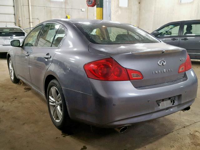 JN1CV6AR6CM674278 - 2012 INFINITI G37 GRAY photo 3