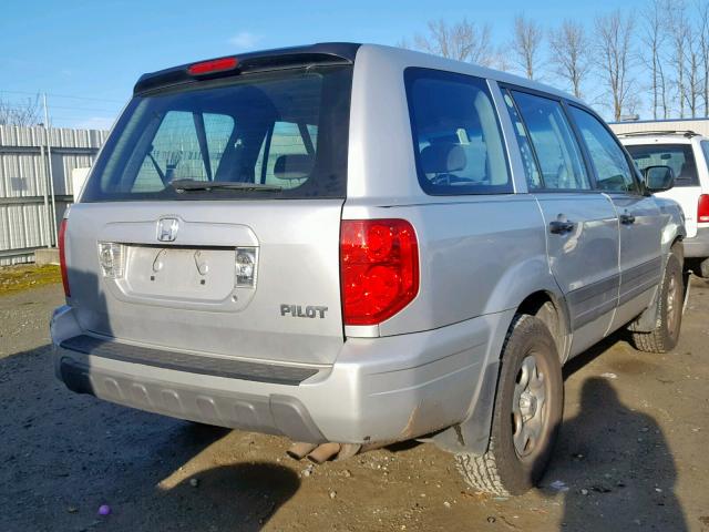 2HKYF18155H503974 - 2005 HONDA PILOT LX SILVER photo 4