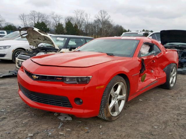 2G1FC1E32E9142530 - 2014 CHEVROLET CAMARO LT RED photo 2