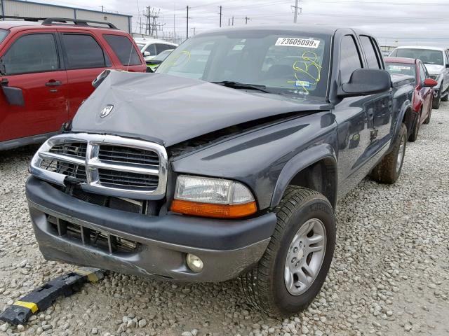 1D7HL38N84S609011 - 2004 DODGE DAKOTA QUA GRAY photo 2