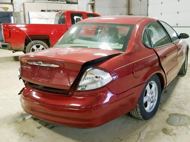 1FAFP55252G272492 - 2002 FORD TAURUS SES MAROON photo 4