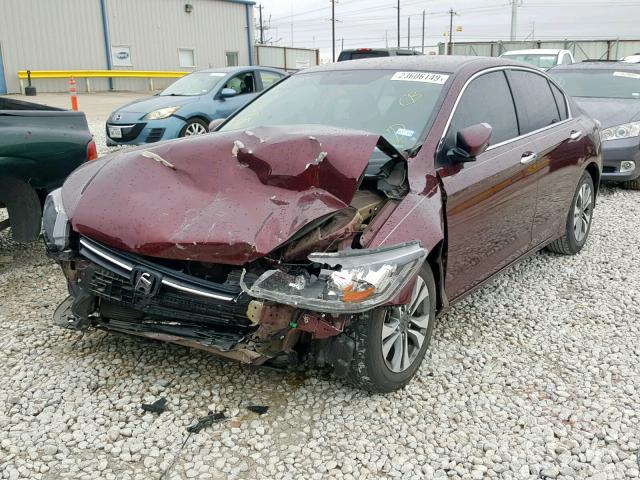 1HGCR2F38EA088038 - 2014 HONDA ACCORD LX MAROON photo 2