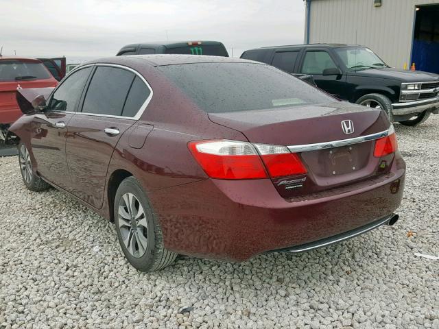 1HGCR2F38EA088038 - 2014 HONDA ACCORD LX MAROON photo 3