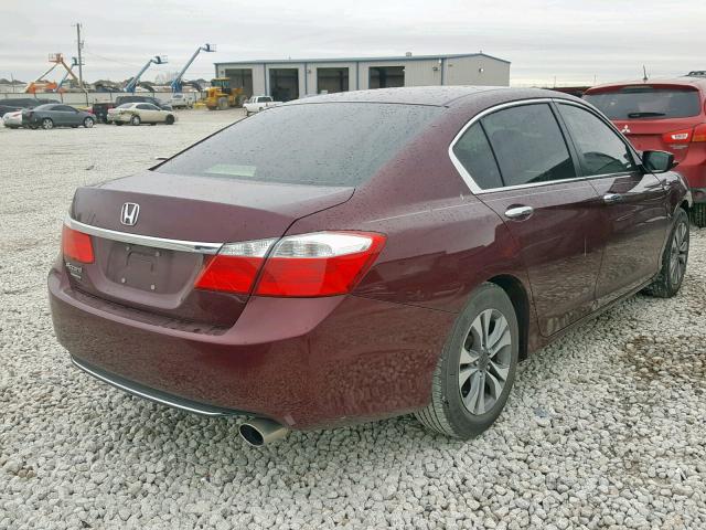 1HGCR2F38EA088038 - 2014 HONDA ACCORD LX MAROON photo 4