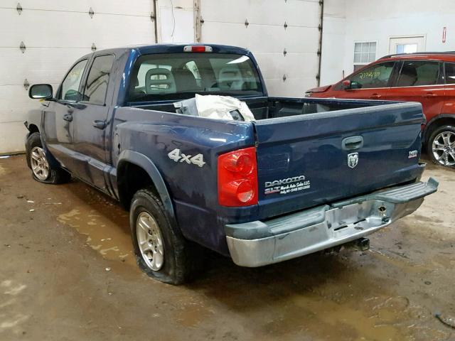 1D7HW48N36S534430 - 2006 DODGE DAKOTA QUA BLUE photo 3