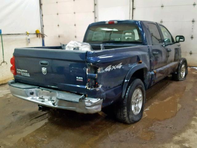 1D7HW48N36S534430 - 2006 DODGE DAKOTA QUA BLUE photo 4