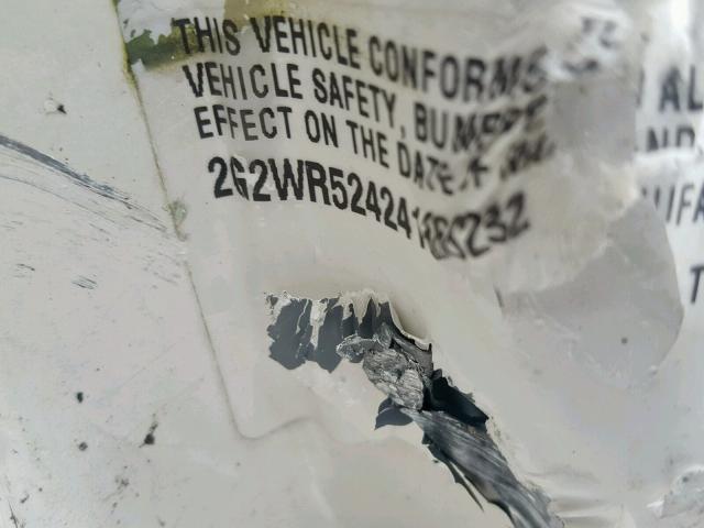 2G2WR524241366232 - 2004 PONTIAC GRAND PRIX WHITE photo 10