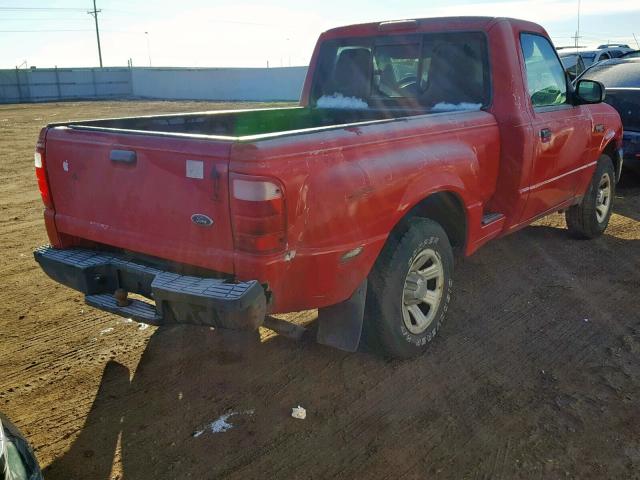 1FTYR10DX4PB04302 - 2004 FORD RANGER RED photo 4