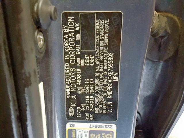 KNDPBCACXE7595893 - 2014 KIA SPORTAGE L BLUE photo 10