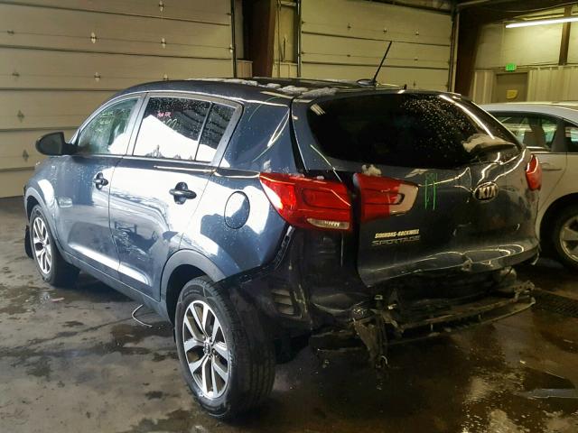KNDPBCACXE7595893 - 2014 KIA SPORTAGE L BLUE photo 3