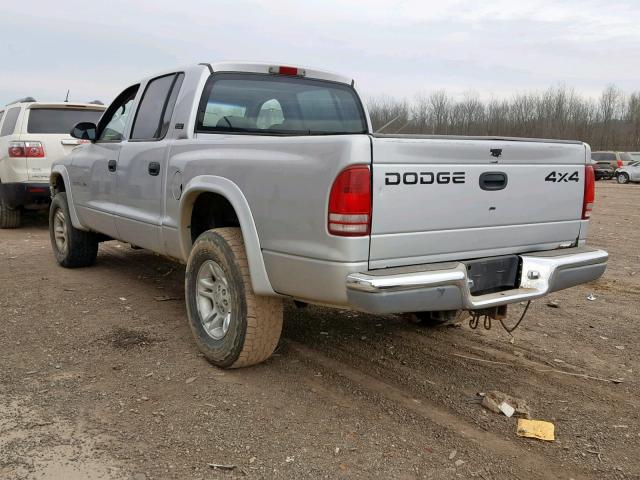 1B7GG2AX21S137982 - 2001 DODGE DAKOTA QUA SILVER photo 3