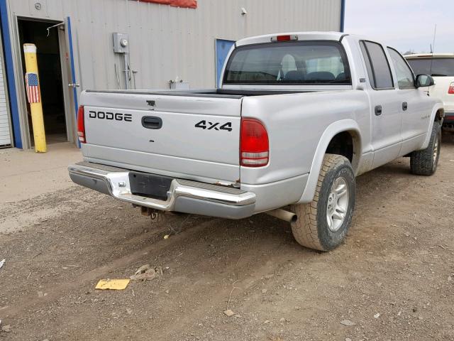 1B7GG2AX21S137982 - 2001 DODGE DAKOTA QUA SILVER photo 4