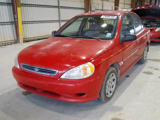 KNADC123X26189422 - 2002 KIA RIO RED photo 2