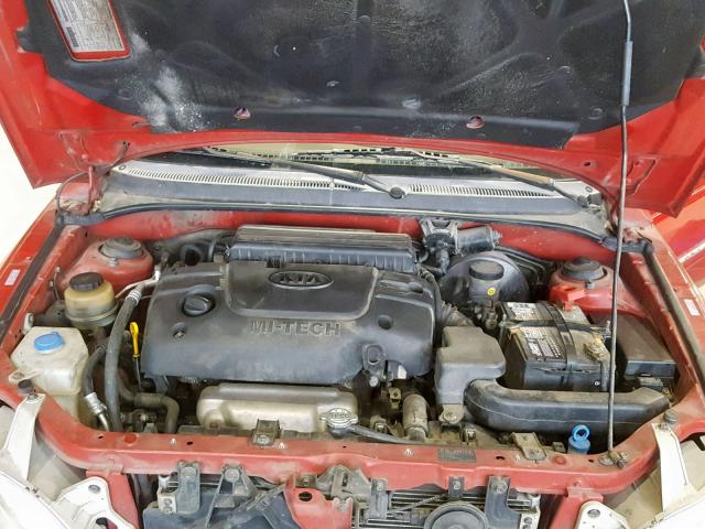 KNADC123X26189422 - 2002 KIA RIO RED photo 7