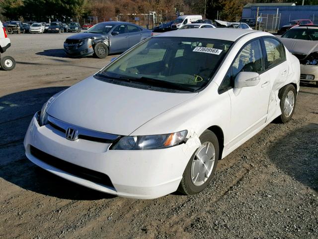 JHMFA36256S017762 - 2006 HONDA CIVIC HYBR WHITE photo 2