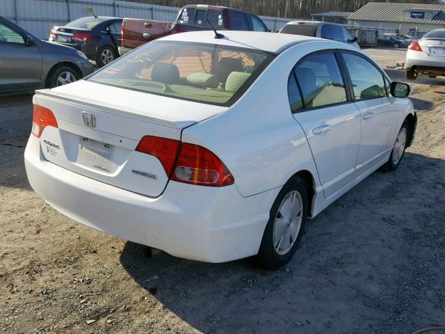 JHMFA36256S017762 - 2006 HONDA CIVIC HYBR WHITE photo 4