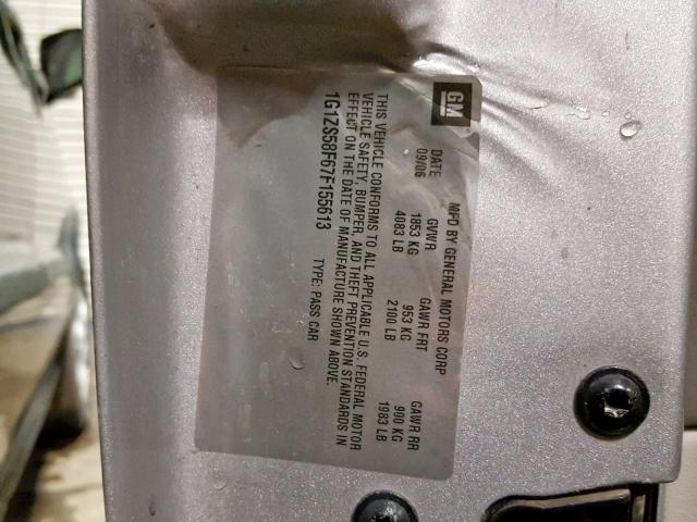 1G1ZS58F67F155613 - 2007 CHEVROLET MALIBU LS 银色 照片 10