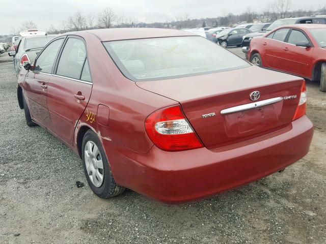 4T1BE32K12U083066 - 2002 TOYOTA CAMRY LE RED photo 3