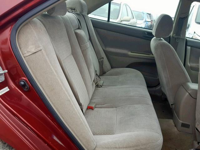 4T1BE32K12U083066 - 2002 TOYOTA CAMRY LE RED photo 6