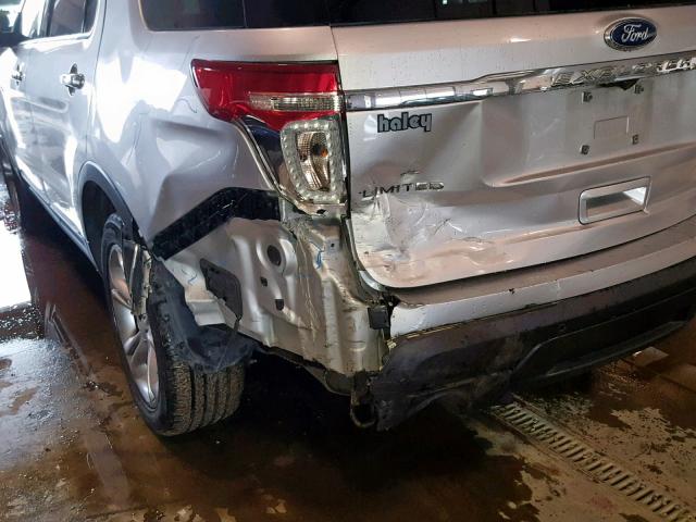 1FM5K8F87DGC83582 - 2013 FORD EXPLORER L SILVER photo 9