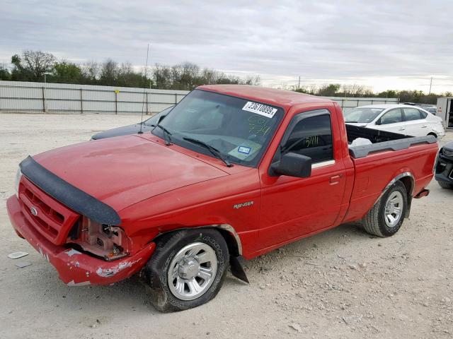 1FTYR10C3YPC01774 - 2000 FORD RANGER RED photo 2