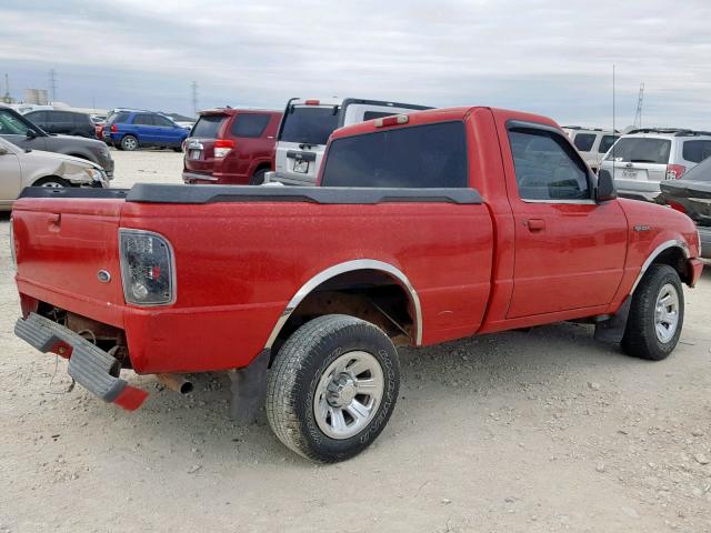 1FTYR10C3YPC01774 - 2000 FORD RANGER RED photo 4