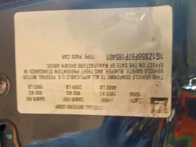 1G1ZS58F97F185401 - 2007 CHEVROLET MALIBU LS ლურჯი ფოტო 10