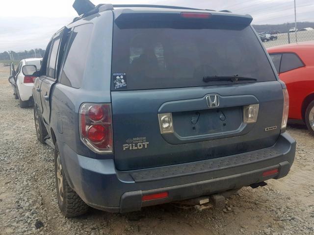 5FNYF18408B033110 - 2008 HONDA PILOT EX BLUE photo 3