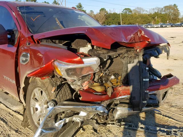 1N6AA1E51HN500983 - 2017 NISSAN TITAN SV MAROON photo 9