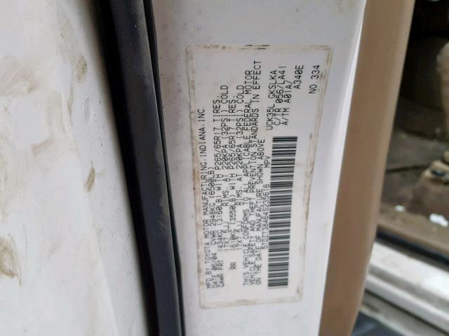 5TDZT38A64S235616 - 2004 TOYOTA SEQUOIA LI WHITE photo 10