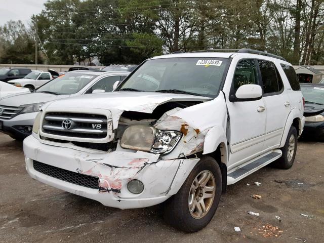 5TDZT38A64S235616 - 2004 TOYOTA SEQUOIA LI WHITE photo 2