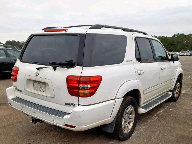 5TDZT38A64S235616 - 2004 TOYOTA SEQUOIA LI WHITE photo 4