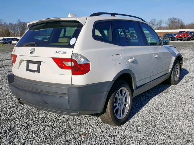 WBXPA73484WB21631 - 2004 BMW X3 2.5I WHITE photo 4