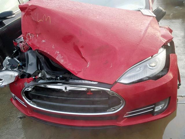 5YJSA1DN3DFP08381 - 2013 TESLA MODEL S RED photo 7