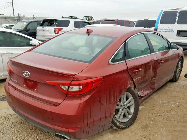 5NPE24AF3GH274039 - 2016 HYUNDAI SONATA SE 红色 照片 4