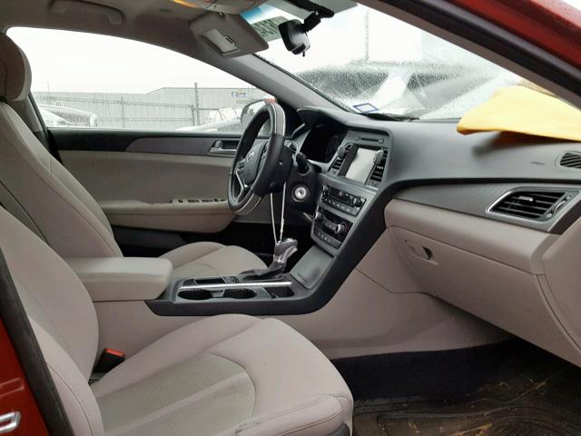 5NPE24AF3GH274039 - 2016 HYUNDAI SONATA SE 红色 照片 5