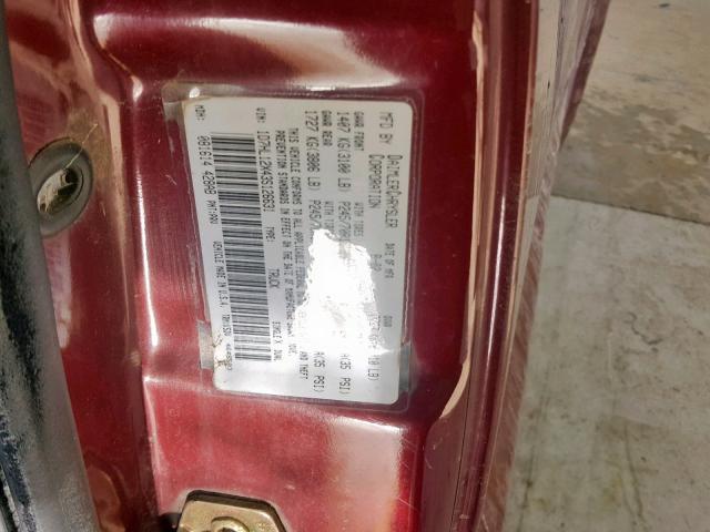 1D7HL12X43S126631 - 2003 DODGE DAKOTA SXT RED photo 10