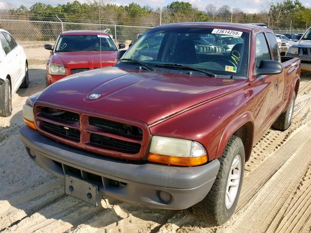 1D7HL12X43S126631 - 2003 DODGE DAKOTA SXT RED photo 2