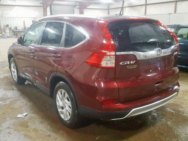 2HKRM4H78FH626170 - 2015 HONDA CR-V EXL MAROON photo 3