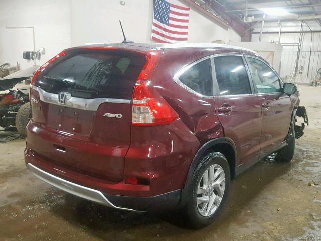 2HKRM4H78FH626170 - 2015 HONDA CR-V EXL MAROON photo 4