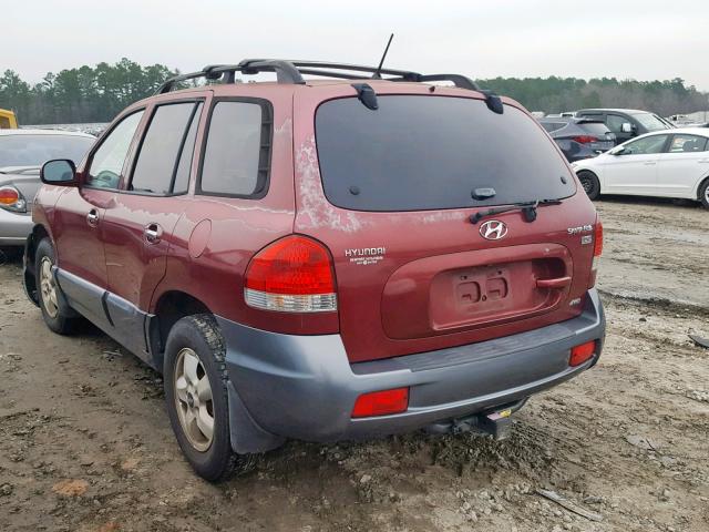 KM8SC73E65U986713 - 2005 HYUNDAI SANTA FE G BURGUNDY photo 3