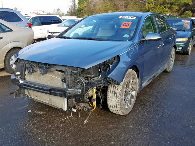 5NPE34AF7FH257806 - 2015 HYUNDAI SONATA SPO BLUE photo 2