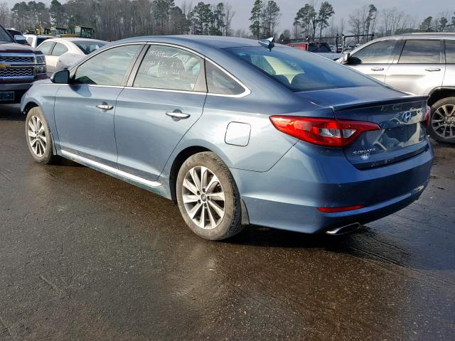 5NPE34AF7FH257806 - 2015 HYUNDAI SONATA SPO BLUE photo 3