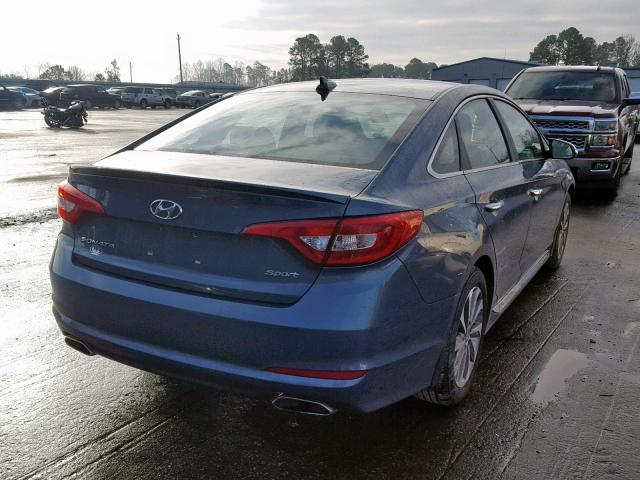 5NPE34AF7FH257806 - 2015 HYUNDAI SONATA SPO BLUE photo 4