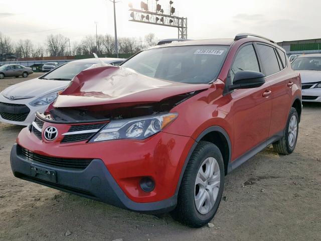 JTMZFREV9ED038941 - 2014 TOYOTA RAV4 LE RED photo 2