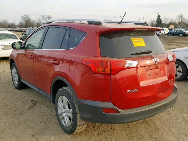 JTMZFREV9ED038941 - 2014 TOYOTA RAV4 LE RED photo 3