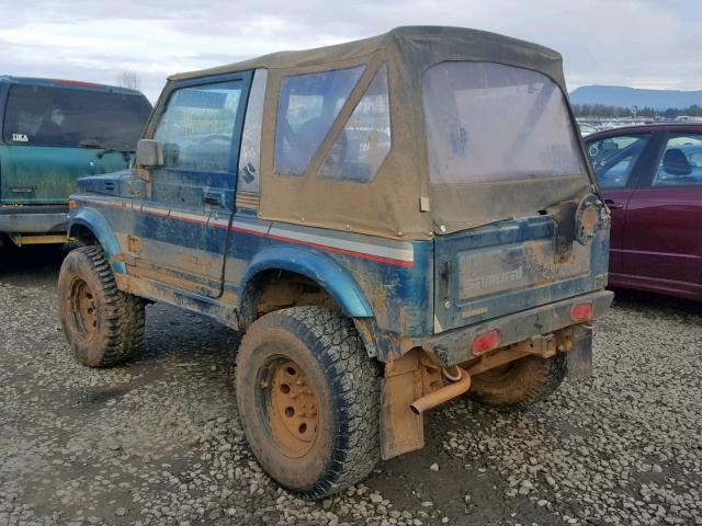 JS4JC51CXH4133321 - 1987 SUZUKI SAMURAI BLUE photo 3