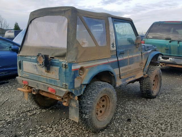 JS4JC51CXH4133321 - 1987 SUZUKI SAMURAI BLUE photo 4