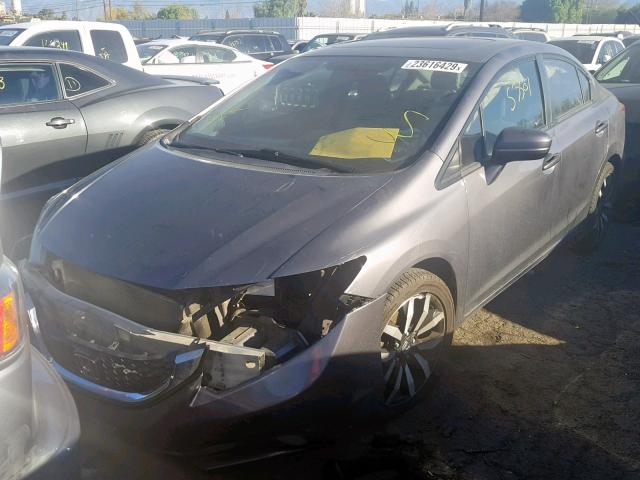 2HGFB2F91FH521062 - 2015 HONDA CIVIC EXL ნაცრისფერი ფოტო 2